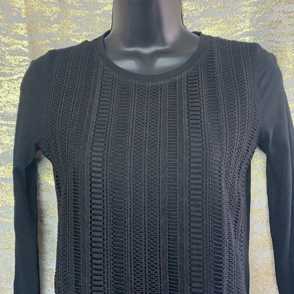 J.Crew Black Lace 100%Cotton Long Sleeve Overlay Shirt Size XXS - Picture 3 of 12